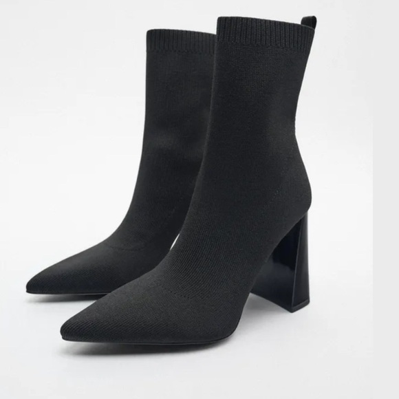 ZARA FABRIC HEELED ANKLE BOOTS SZ 9 EU 40 - Picture 2 of 12